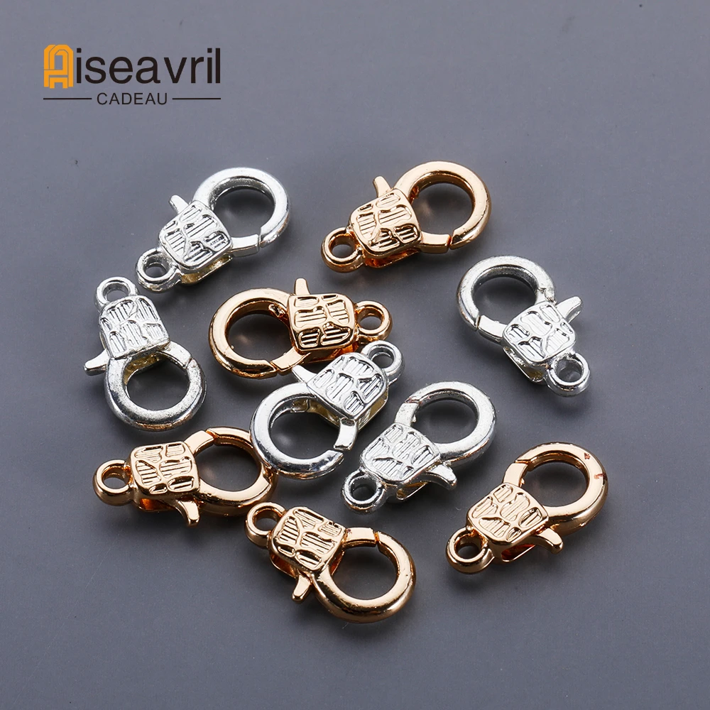 10pcs/lot Zinc Alloy Gold Sliver Plated Lobster Clasp Hooks for Necklace&Bracelet Chain DIY Fashion Jewelry Findings Making
