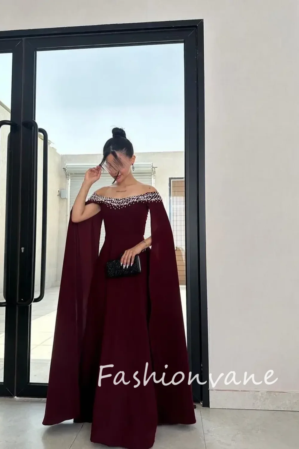 Фото Fashionvane 2024, индивидуальное платье для выпускного вечера без рукавов с открытыми плечами в Саудовской Аравии, вечернее платье из бисера, свадебное платье для гостей №1