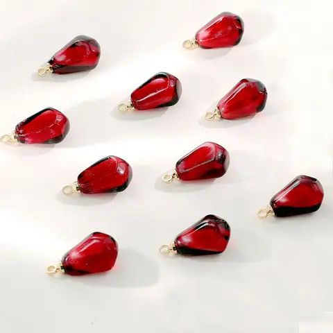10 штук темно-красных акриловых семечек граната подвесок для бижутерии