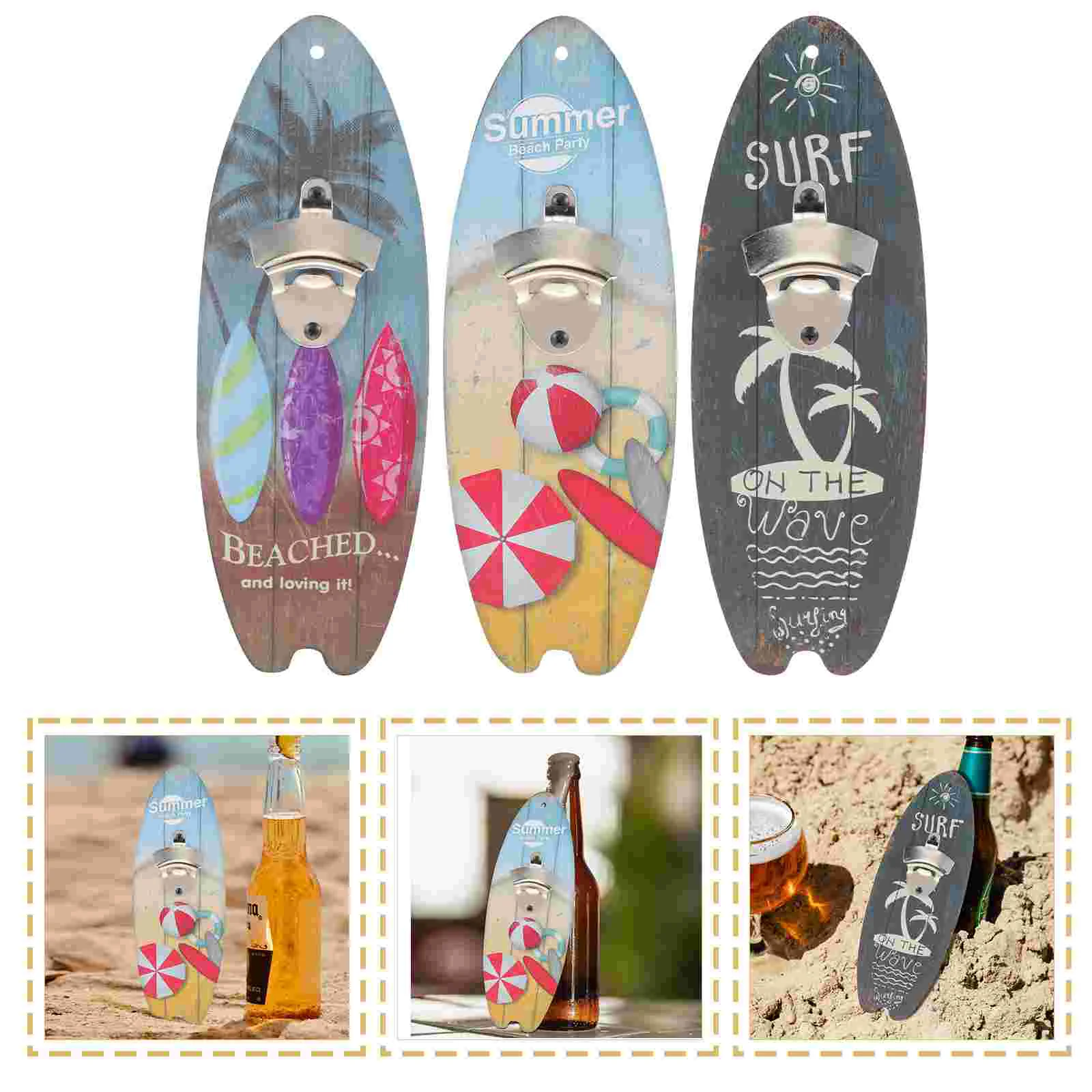 

Bottle Cap Theme Party Supplies Wood Surfboard Model Opener Beer Bar Wall Hanging Ornaments