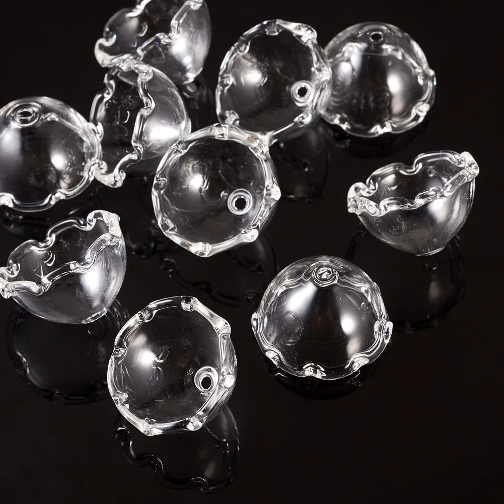 10 шт. прозрачные многолепестковые цветочные бусины торцевые крышки стеклянные