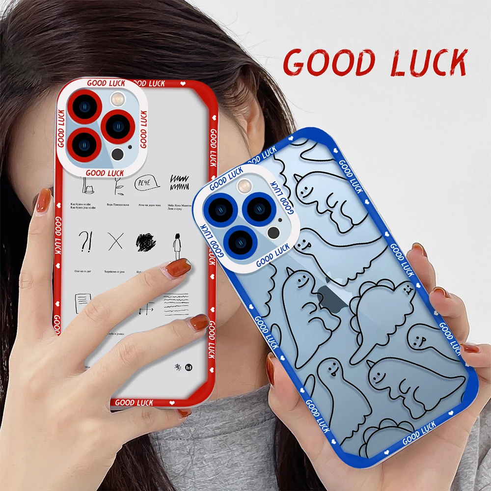 

Line Design Dinosaur Case for IPhone 13 Pro Max 12 11 X XS XR 7 8 Plus SE 2020 Shockproof Clear Soft Cover Bumper Fundas