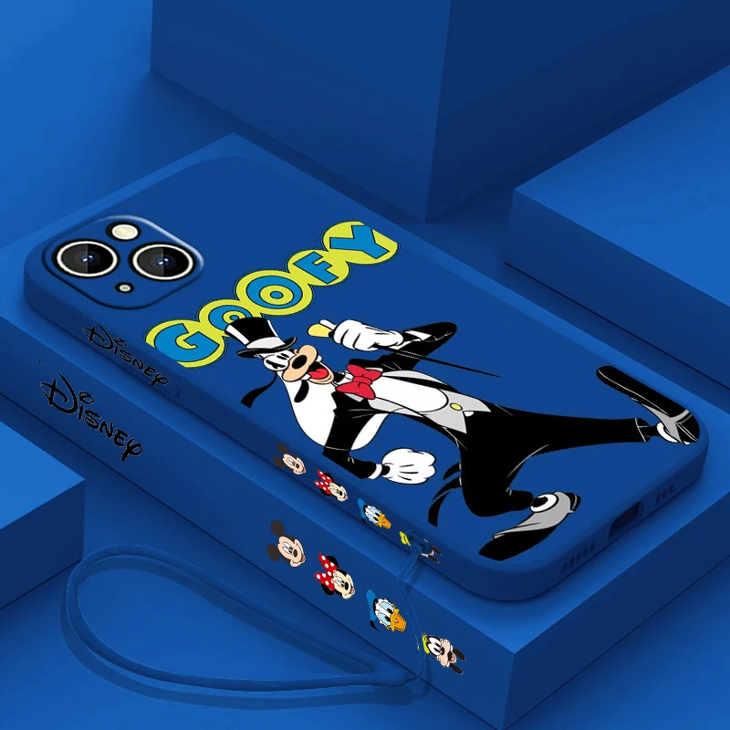Чехол Goofy Goof для Apple iPhone 15 14 13 12 11 Pro Max Plus 8 7 SE чехол с жидкостью и левой веревкой
