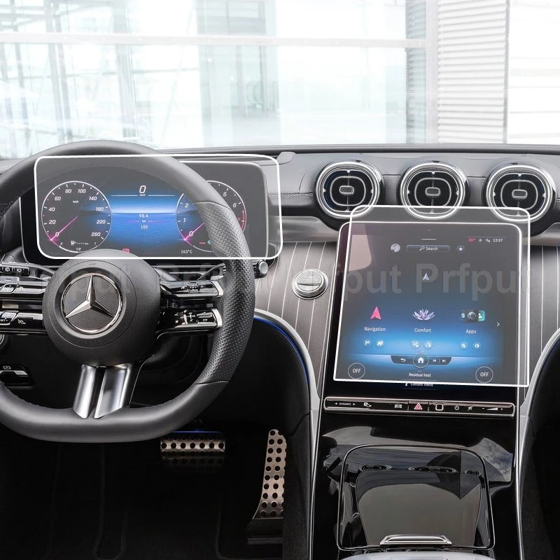 

Закаленное стекло для автомобильной навигации, Защитная пленка для ЖК-экрана для Mercedes-Benz C-Class Estate C220d C200 2022, приборная панель