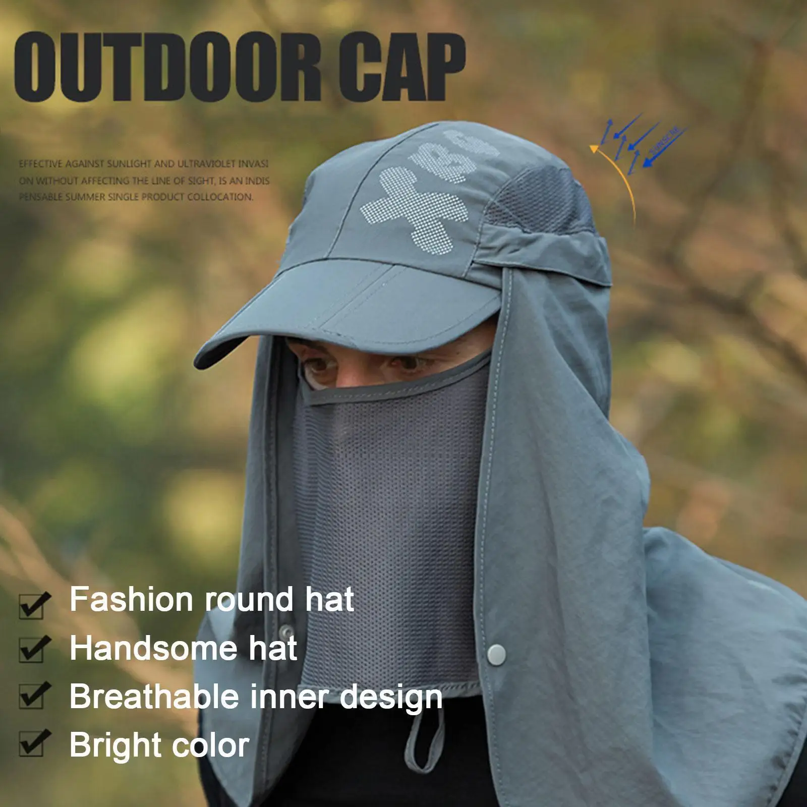 

Летняя мужская шапка, быстросохнущая Водонепроницаемая УФ-лампа, головные уборы для походов и рыбалки, женская шапка S1D6