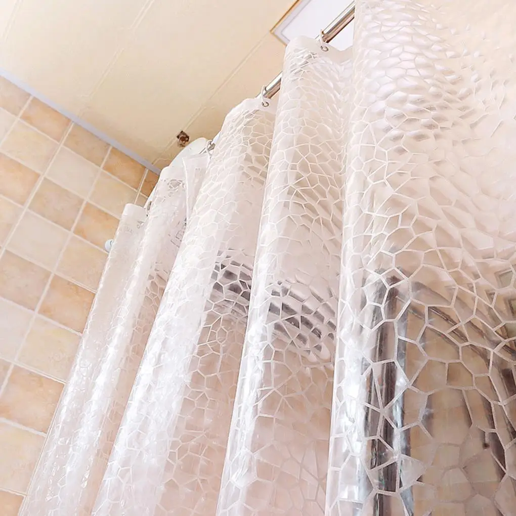 

Partition Bathroom Curtain Waterproof Mildew Shower Curtain Luxury Transparent Thicken EVA For Home Hotel Apartment 180cm, 200cm