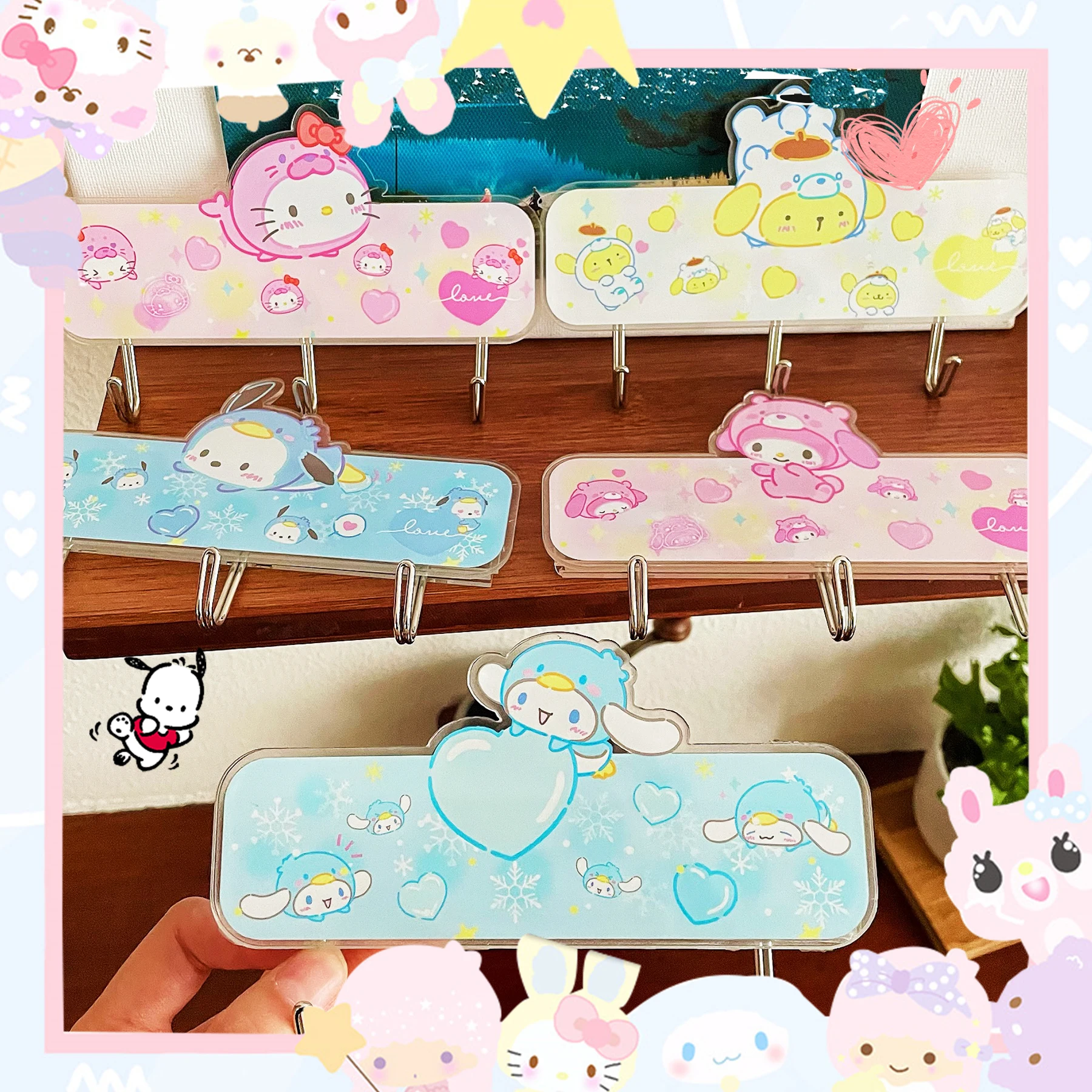 

Sanrioed липкий крючок кавайная домашняя фотография искусственное аниме моя мелодия Kuromi понравился Коричный милый подарок для девушек