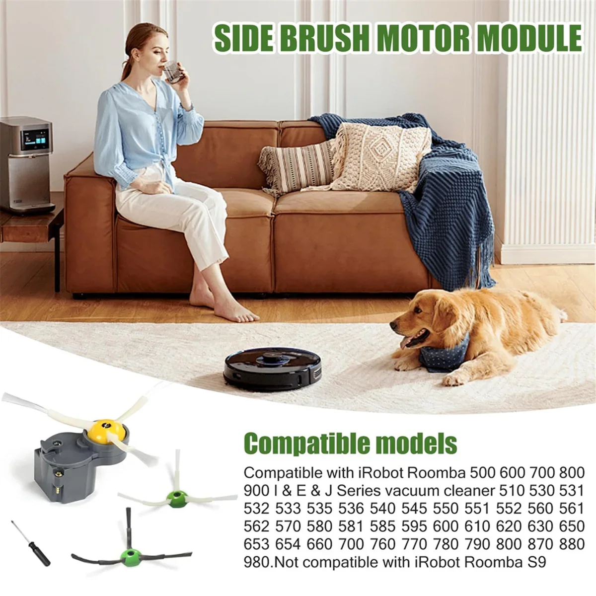 Мотор боковой щетки WZ для пылесосов Roomba серий 500, 600, 700, 800, 900, I, E, J, I3, I7, E5, E6, E7, 530, 560, 570, 620, 960, 980 (art.: 3920dc6d6be8a) - 3920dc6d6be8a