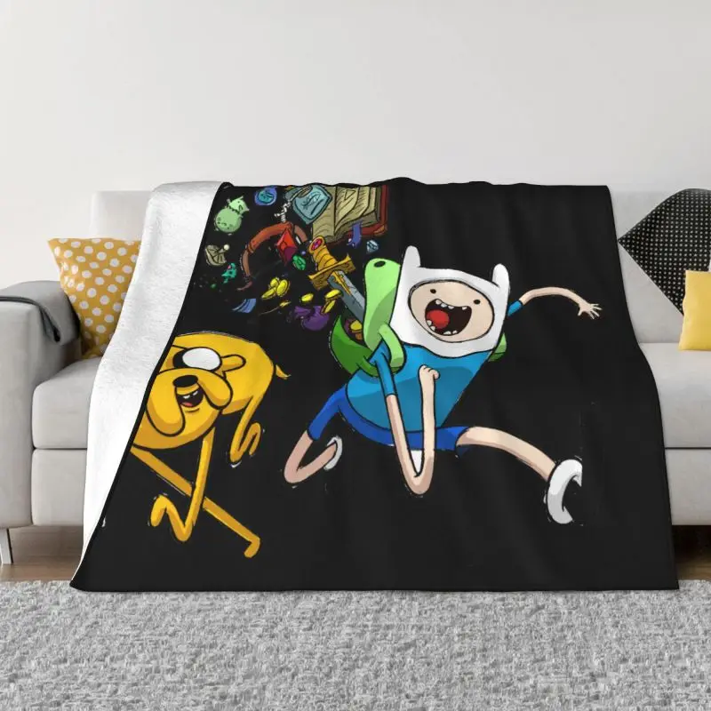 

Удобное Мягкое фланелевое одеяло с рисунком Финна Джейка, Осеннее приключение, манга, покрывало для дивана, автомобильной кровати