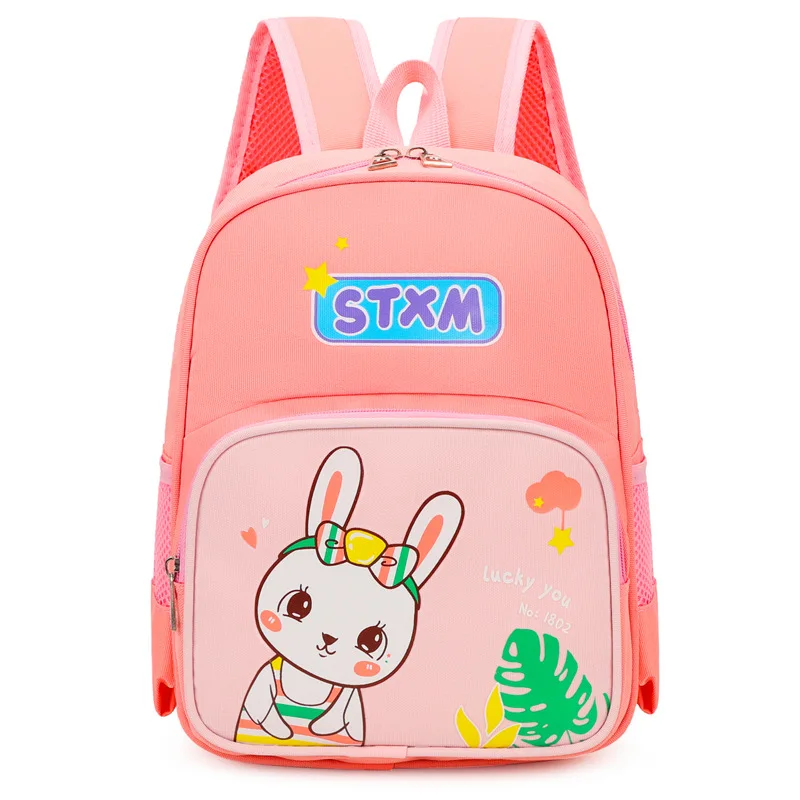 New Children's School Bag Cartoon Cute Rabbit Dinosaur Kindergarten Waterproof Backpacks for Boys and Girls Large Capacity