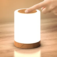 touch control bedside table lamp led night light usb rechargeable dimmable rgb bedroom ambient mood light hanging timer light