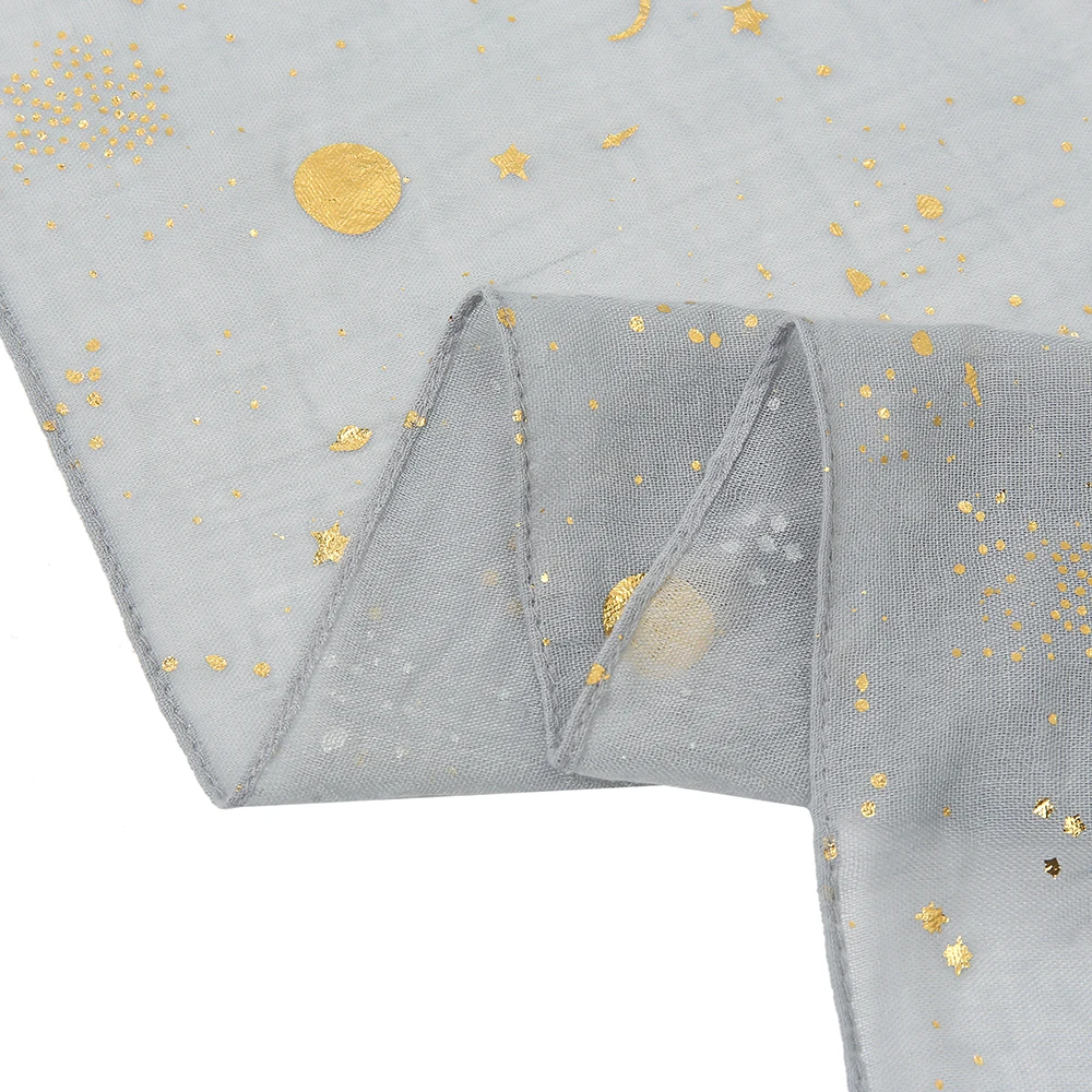 Шарф с бронзовой звездой и луной Женский Элегантный Блестящий декоративный