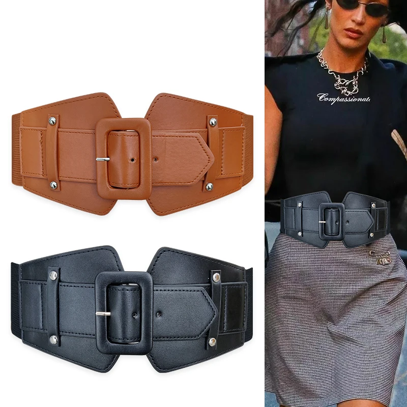

Elastic Wide Corset Belt Female Waist Plus Size Designer Belts For Women High Quality Big Stretch Cummerbunds Ladies Waistband