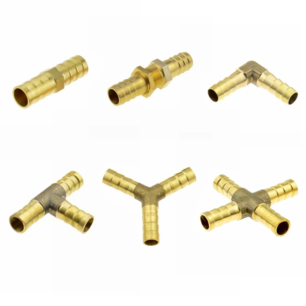Tee Y 3 4 Way Brass Hose Connector Splicer Barb Pipe Fitting