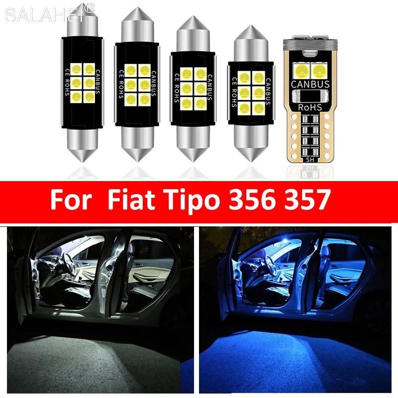 6pcs White Bulbs Canbus LED Car Light Interior Kit For Fiat Tipo 356 357 (2015+) Map Dome Trunk Glove Box Lamp Auto Accessories