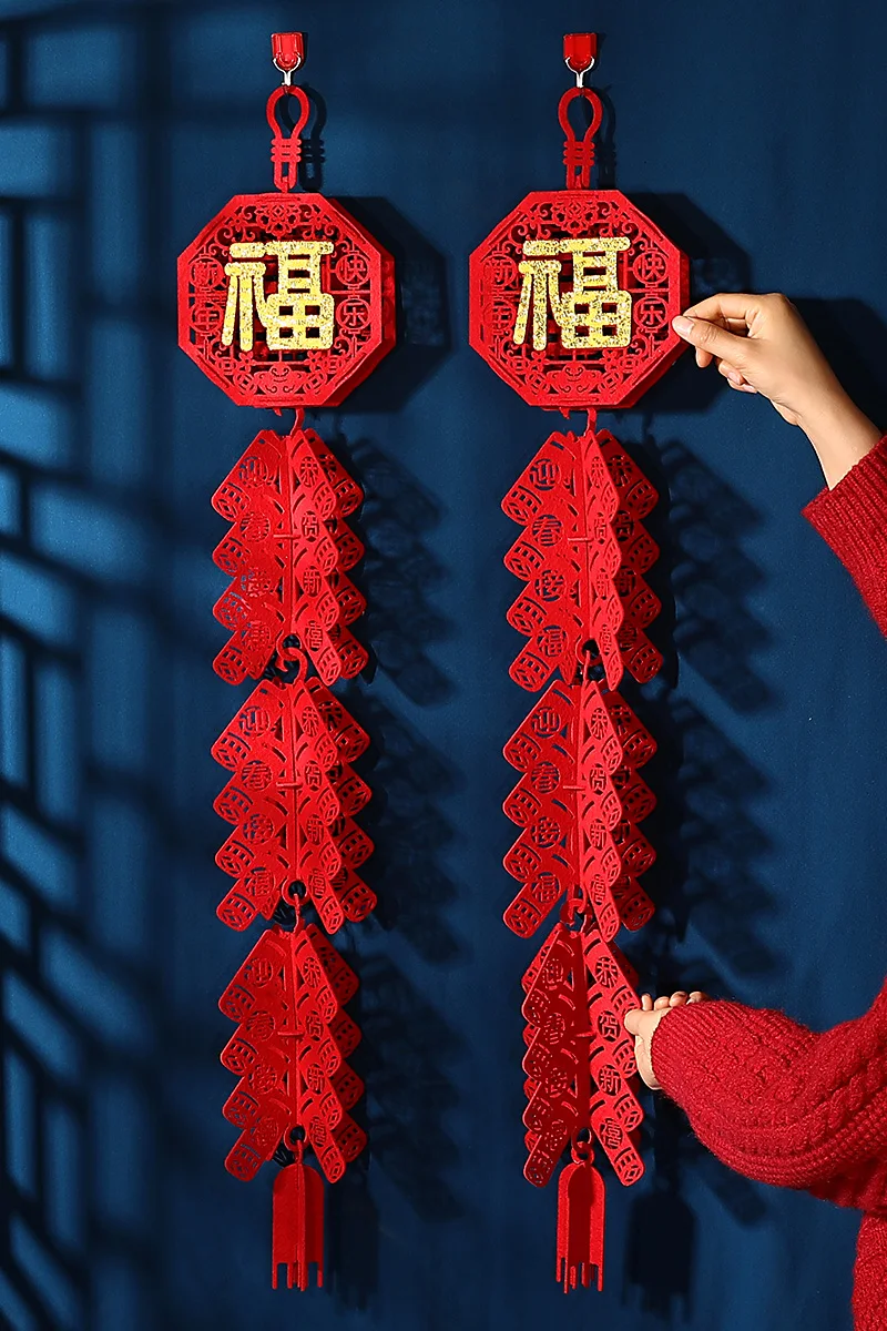 

Firecracker pendant New Year props Spring Festival home simulation pepper string ornaments shopping mall kindergarten