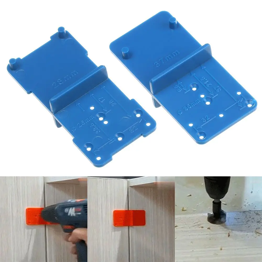 

28/37mm Hinge Hole Drilling Guide Woodworking Punch Opener Locator for Cabinets Installation DIY Template Woodworking Tools