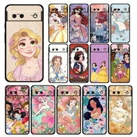 anime girl pretty princess shockproof case for google pixel 7 6 pro 6a 5 5a 4 4a xl 5g silicone soft black phone cover tpu capa