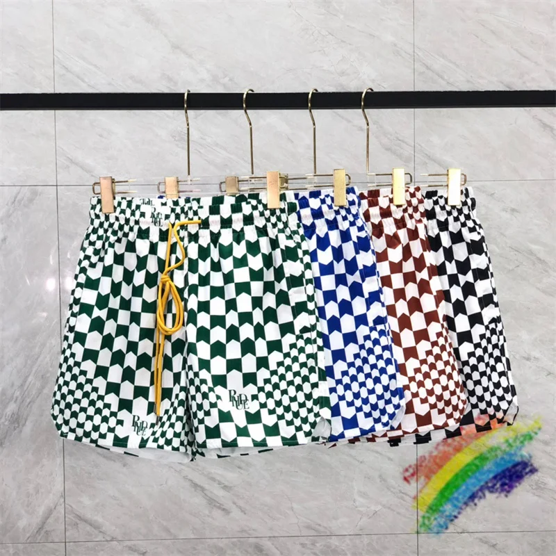 

Женские и мужские шорты в шахматную клетку 23SS, повседневные шорты в сеточку, с принтом ревеня, новая мода 1:1