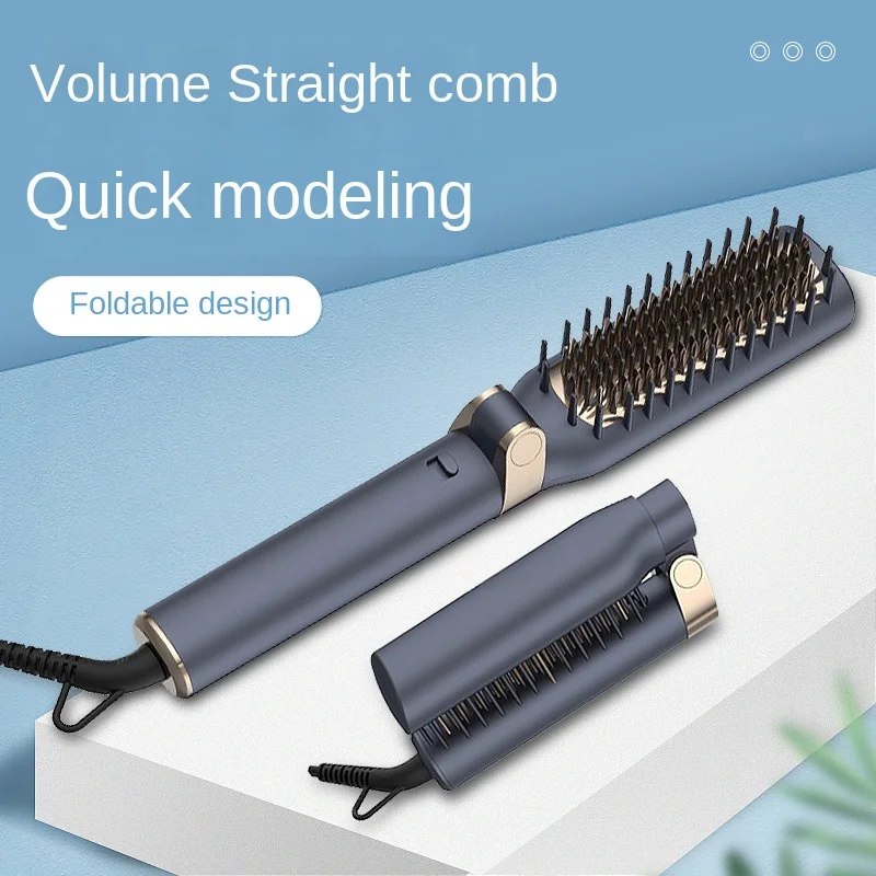 Folding Hair Straightener Straight Comb With Teeth to Prevent Scalding Straightening Brush Hot Styling Appliances Care Beauty