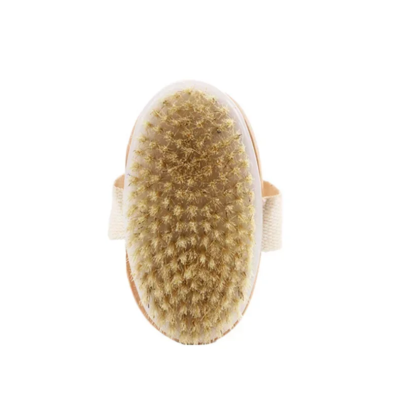Щетка для тела с влажной сухой кожей натуральная свиная щетина отшелушивающий