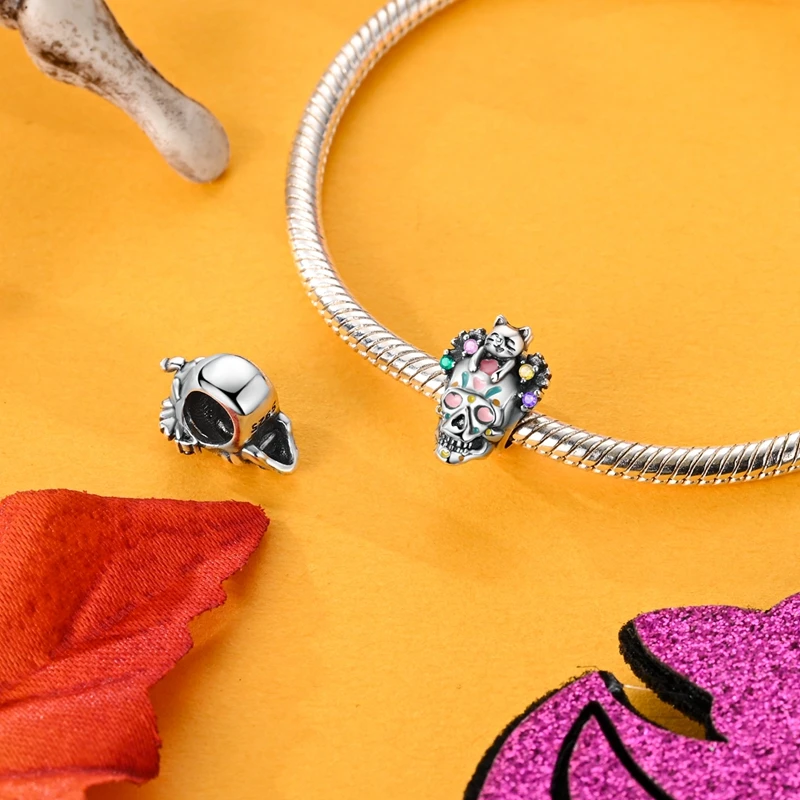 Женский браслет из серебра 925 пробы с пчелиным черепом