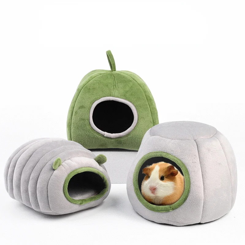 Guinea Pig Bed Cave Cozy Hamster House Large Hideout for Hedgehog Bearded Dragon Winter Nest Hamster Cage Accessories