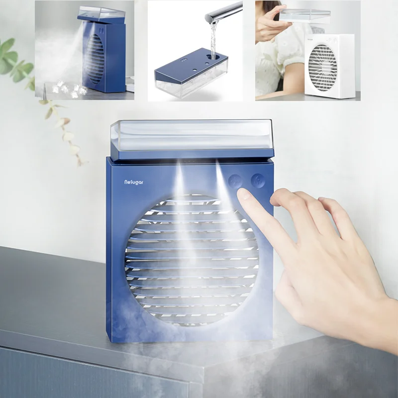 

2022 Newest Mini Air Conditioning Fan Cooling Fan Portable Office Household USB Rechargeable Cooling Fan Desktop Humidifying Fan