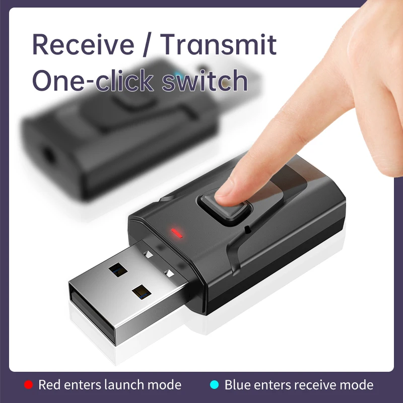 VAORLO 4 в 1 USB Bluetooth 5 0 адаптер 3 мм AUX стерео с микрофоном гарнитура беспроводной аудио