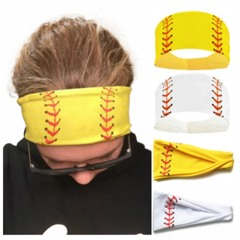 

2021 Softball Sports Sweat Ball Headbands Girls Yoga Fitness Women Hair Accessories Bandannas Wide Running Baseball Hairband