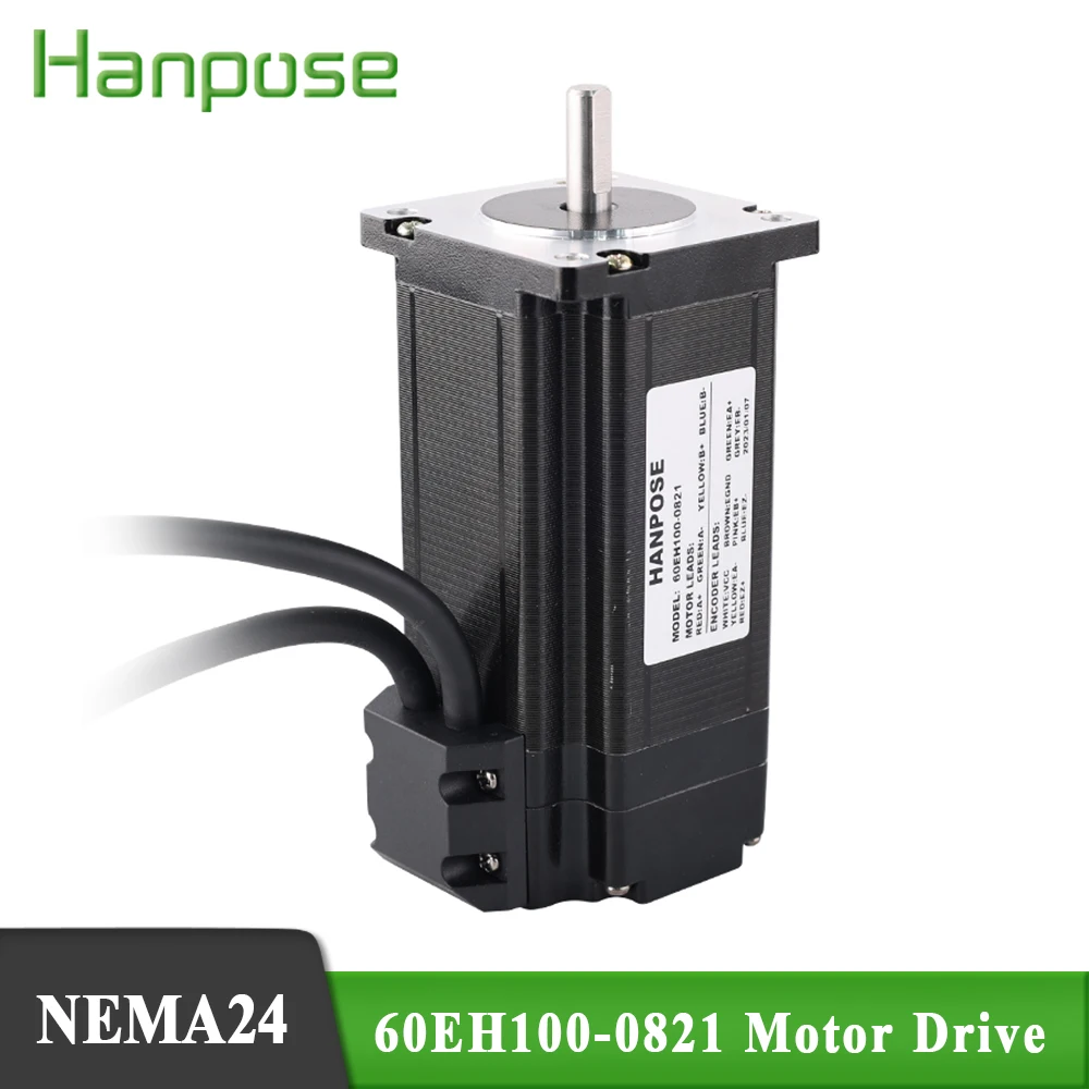 Шаговый двигатель NEMA24 60EH100-821 + CL57-BK CNCStepper Driver 4.0A 2.8N.m, комплект гибридного контроллера двигателя, шаговый двигатель с замкнутым циклом