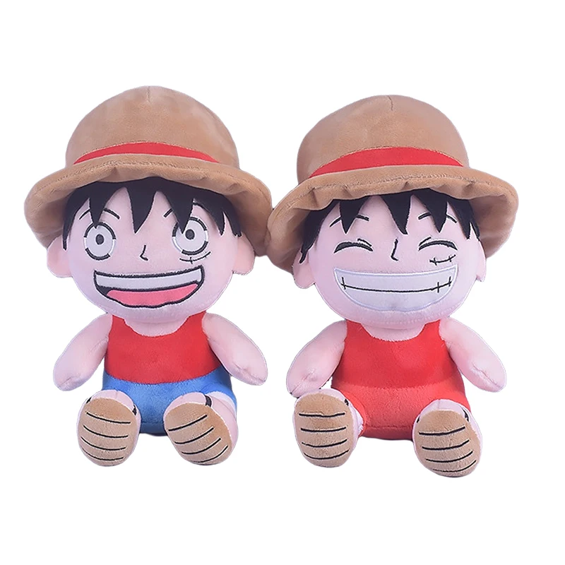 

25cm 2 Pcs Set One Piece Plush Stuffed Toys Chopper Luffy Cartoon Anime Figures Cute Dolls Kids Birthday Gifts Kawaii Xmas Decor