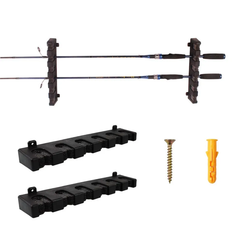 Vertical Fishing Rod Rack 6-Rod Fishing Pole Holder Wall Mount Storage Stand Rack Fishing Accessories enlarge