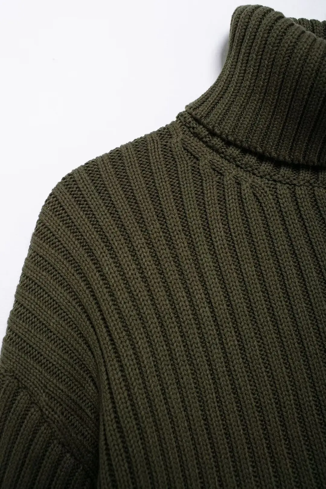 TRAFZA женский модный вязаный пуловер водолазка свободный однотонный свитер с