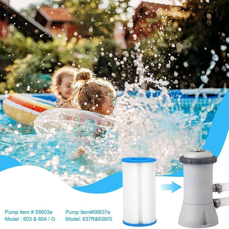 

Type A Replacement Filter Cartridge Compatible For INTEX Pools, Replacement Filter Cartridge For 29000, 4 Pack