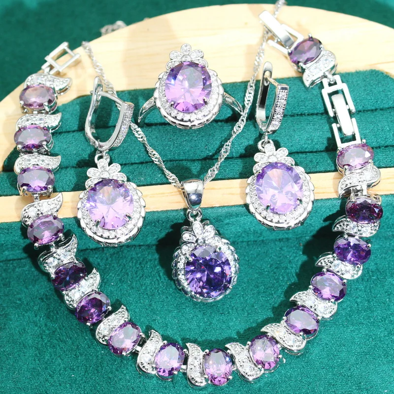 

Комплект из колье, серёг и кольца, из серебра 925 пробы