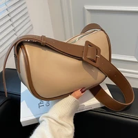 high quality ladies shoulder bag for fallwinter 2021 new fashion wide shoulder strap hit color messenger bag small square bag