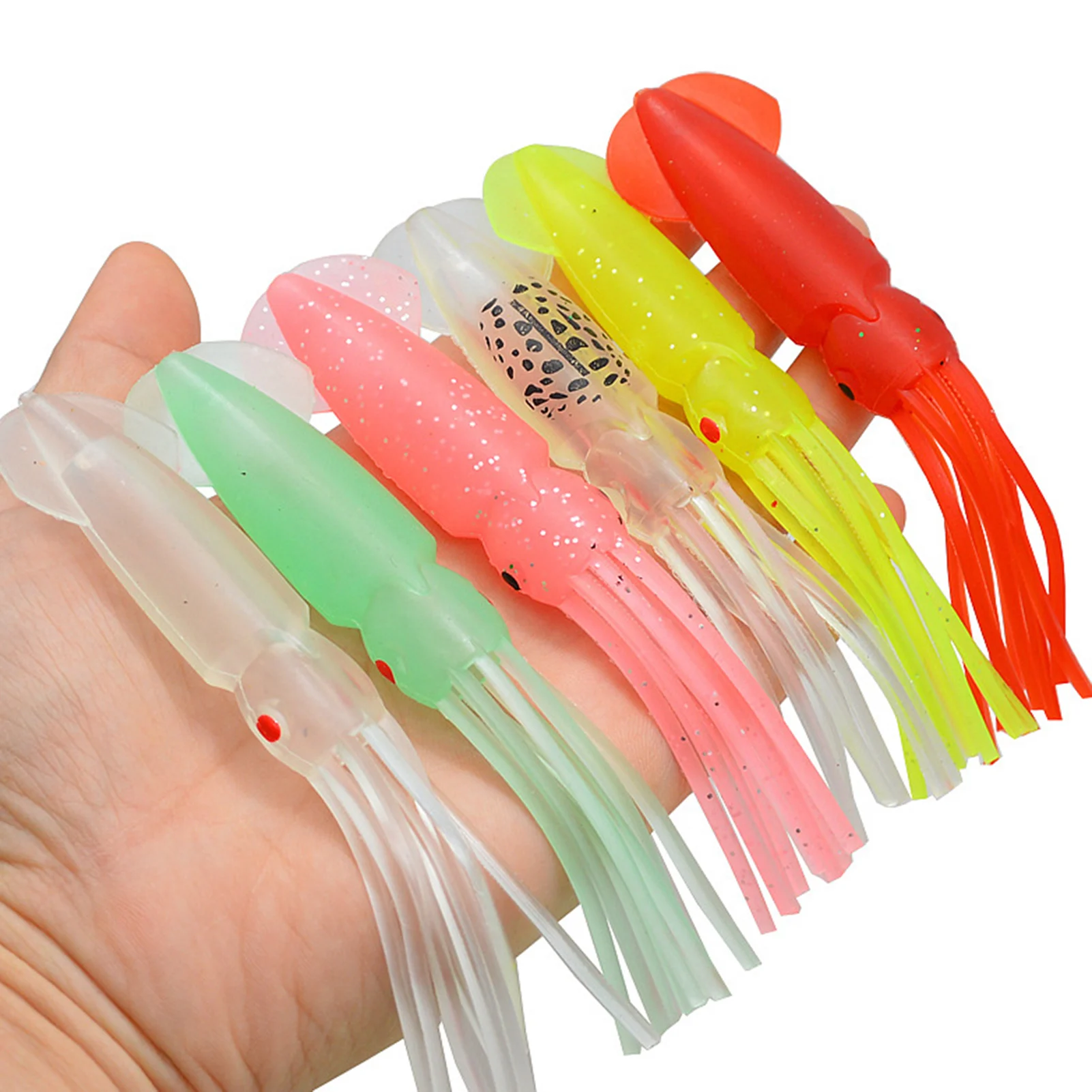 

Trolling Lure Soft Squid Lure 12.5cm 60g Luminous UV Squid Jig For Sea Fishing Boat Fishing Wobbler Bait For Snapper