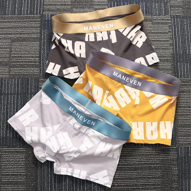 Men's Panties Men's Underwear Pure Cotton Man Boxers Comforable Men's Underpant Breathable New Printed Style Set Free Shipping
