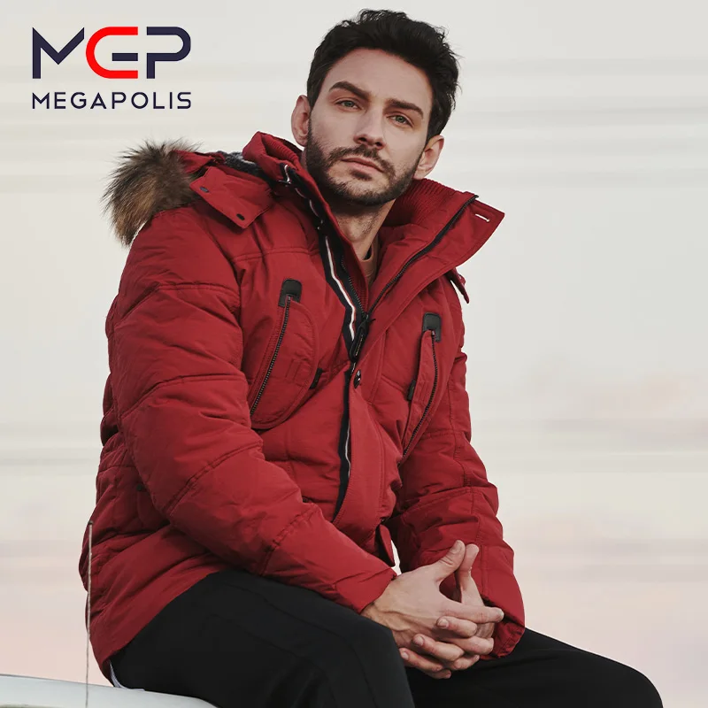 MGP новый стиль зимняя мужская одежда теплый пух куртка высокого качества кожаный