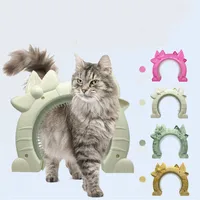 2 in 1  Plastic Cat Dog Door With Hair Brush Security Flap Gate Home Gate Animal Pet Cat Dog Free Access Door Pet Safety Product