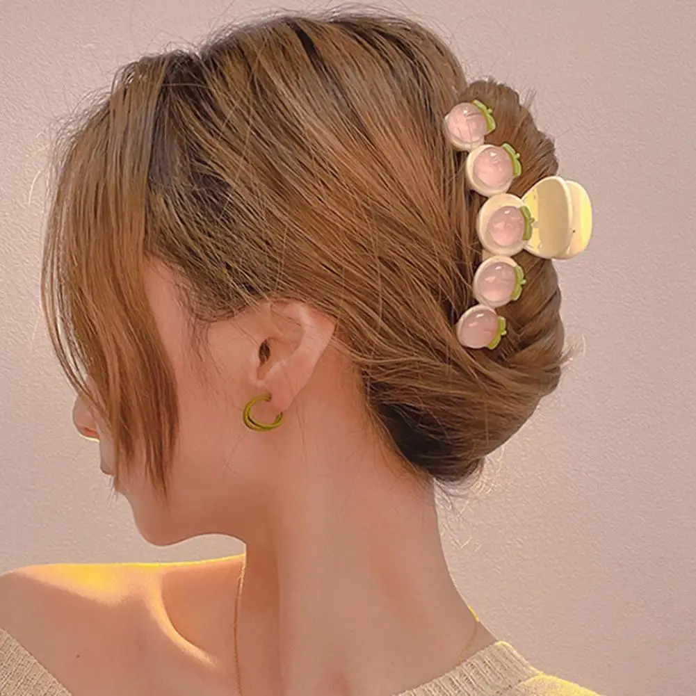 

Hair Claw Cute Transparent Bow-knot Decor Stainless Smooth Edge Hair Grip Hair Accessories