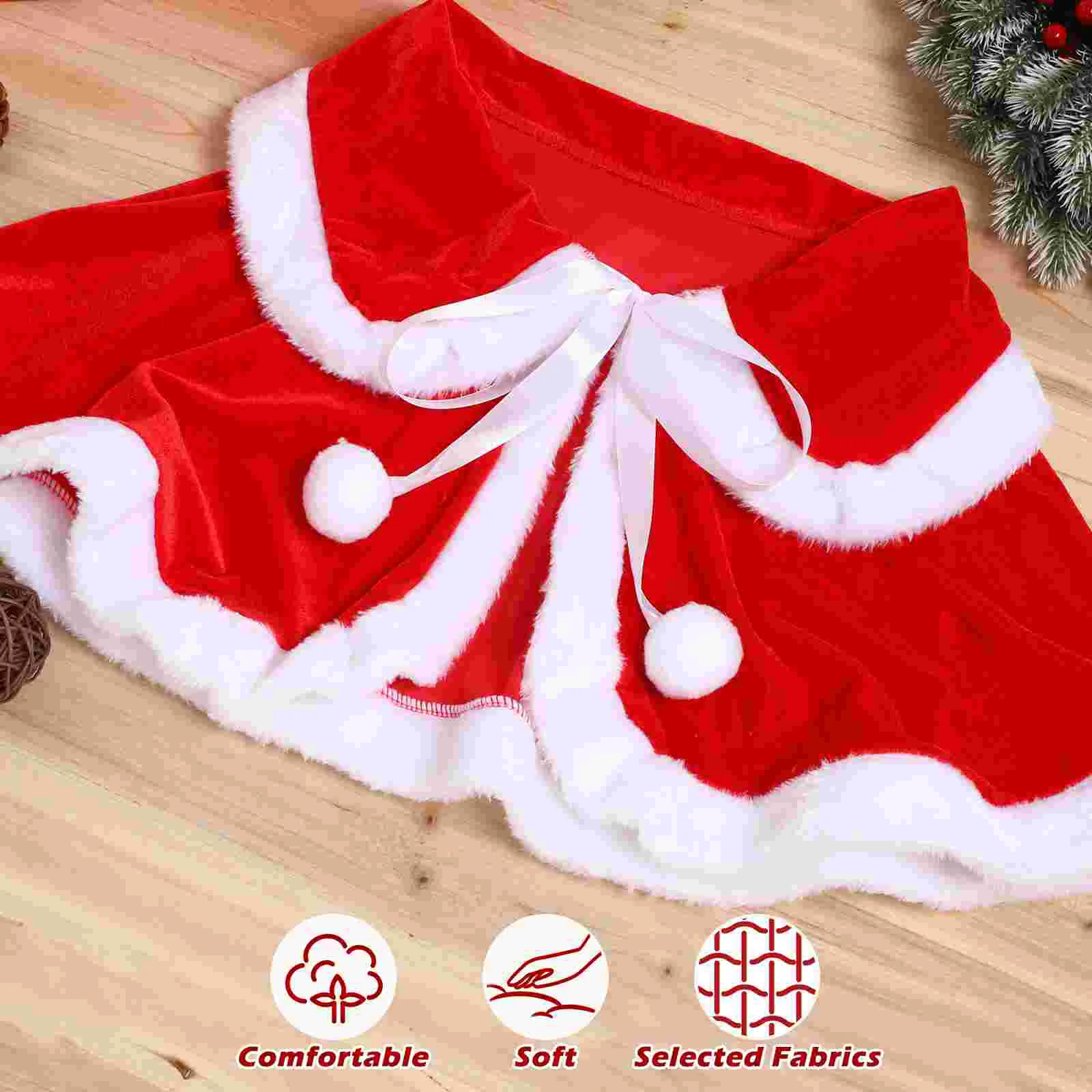 Рождественская шаль Санта-Клауса короткая накидка зимний теплый костюм для