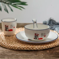 creative ceramic cute cup coffee porcelain funny teacup and saucer white eco friendly reusable kahve fincan kitchenware