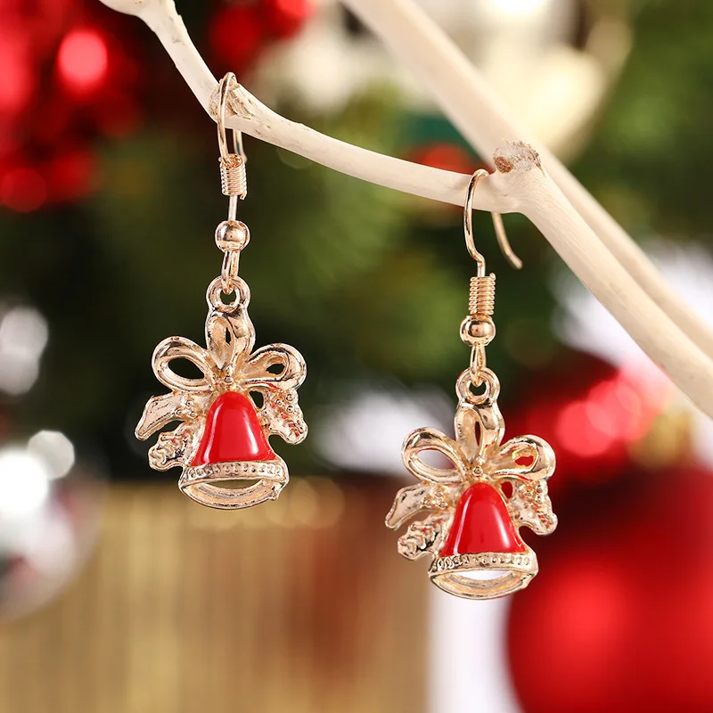 

New Christmas Earrings Long Cute Snowflake Bell Earrings Christmas Hat Earrings Jewelry Gift