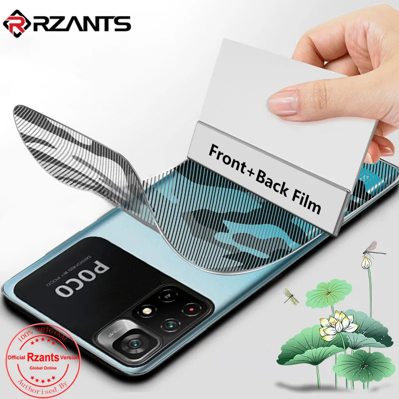 

Rzants Front Back Film For Xiaomi Poco M4 Pro 5G Redmi Note 11T Screen Protector Full Cover Camouflage Soft Hydrogel Film