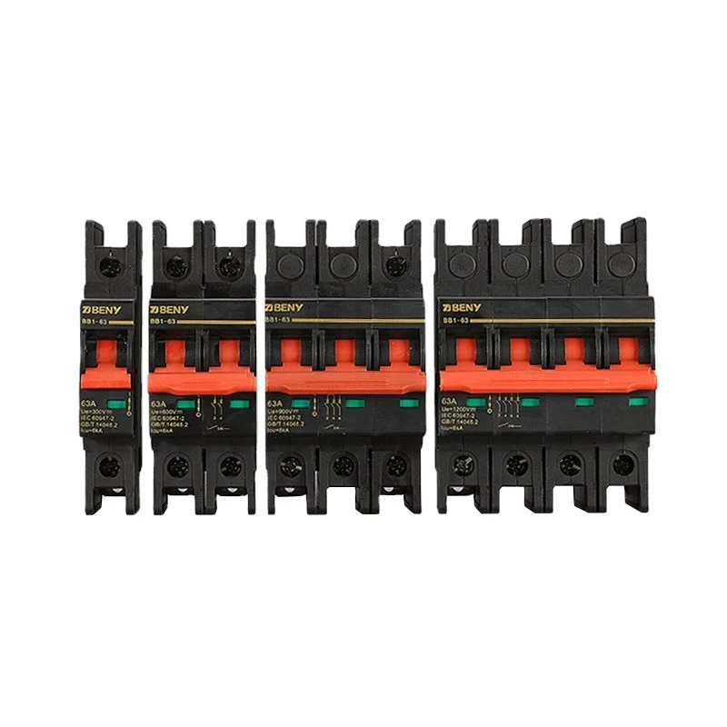 

1P 300V 2P 600V 3P 900V 4P 1200V 63A DC Miniature Circuit Breaker in IP65 PC enclosure for Solar PV Protection