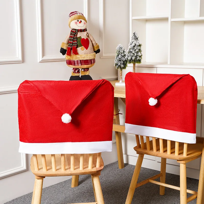 

Santa Claus Hat Christmas Chair Covers Color(Red) Fun Decoration In Wedding Parties Enjoy Responsibly & Creative Novelty Gifts