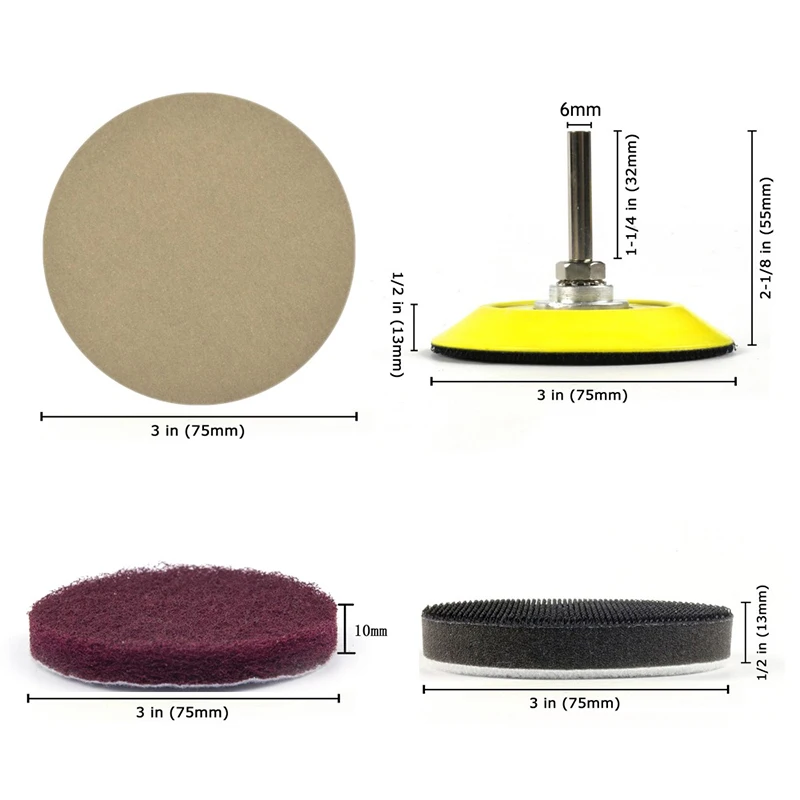 

Headlight Sandpaper Pad Repairing 3 inch Accessories Clotha Equipment Kit Parts Polishing Scouring Durable Practical