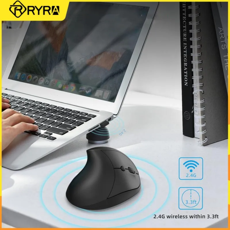 

RYRA 2.4GHz Wireless Vertical Mouse Optical Mice with USB Receive Ergonomic Gamer 2400DPI 6 Buttons Portable Computer Game Mouse